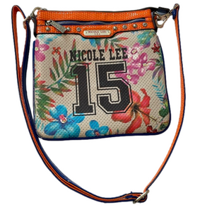 Nicole Lee orange / blue Hawaiian crossbody